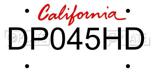 DP045HD California License Plate