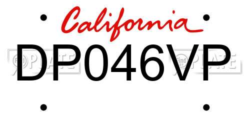 DP046VP California License Plate