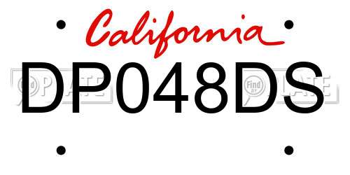 DP048DS California License Plate