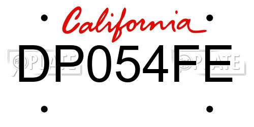 DP054FE California License Plate