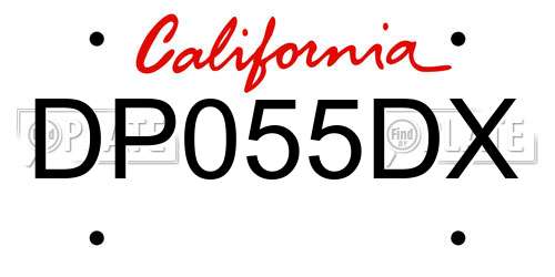 DP055DX California License Plate