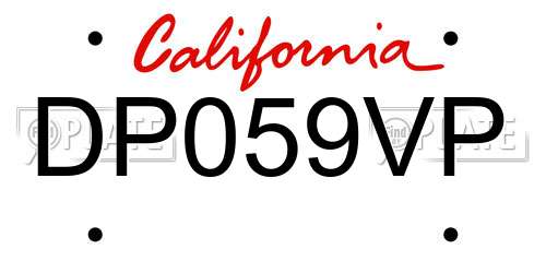 DP059VP California License Plate