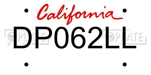 DP062LL California License Plate