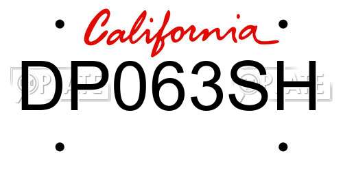 DP063SH California License Plate