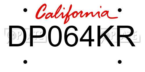 DP064KR California License Plate