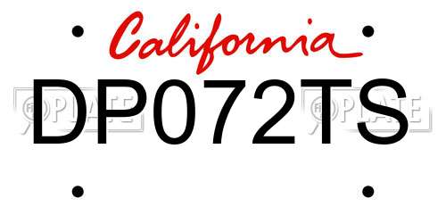 DP072TS California License Plate