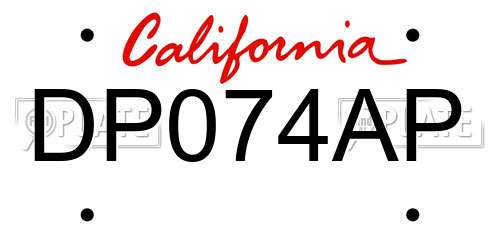 DP074AP California License Plate