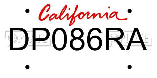 DP086RA California License Plate