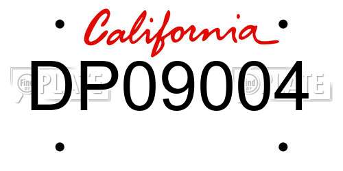 DP09004 California License Plate