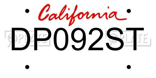 DP092ST California License Plate