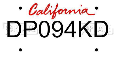 DP094KD California License Plate