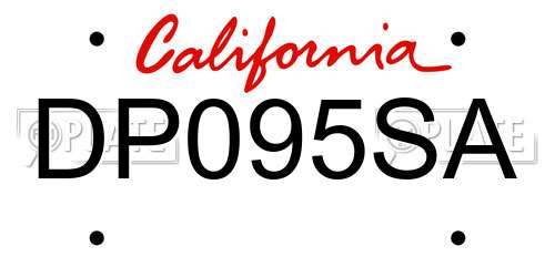 DP095SA California License Plate