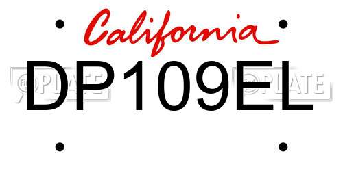 DP109EL California License Plate