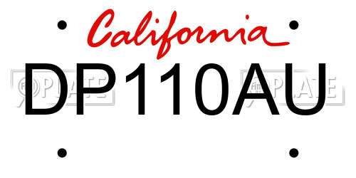 DP110AU California License Plate