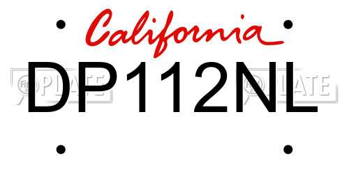 DP112NL California License Plate