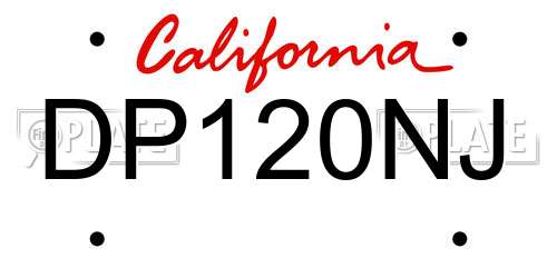 DP120NJ California License Plate