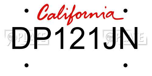 DP121JN California License Plate