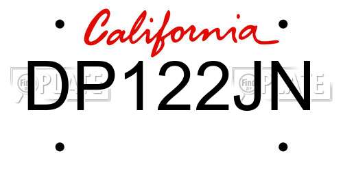 DP122JN California License Plate