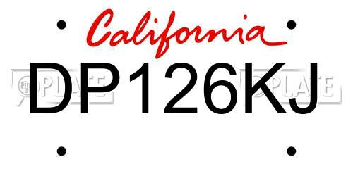 DP126KJ California License Plate
