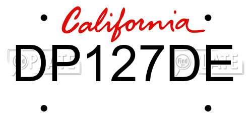 DP127DE California License Plate