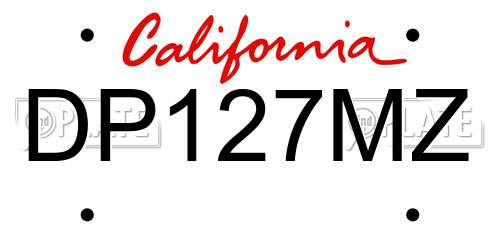 DP127MZ California License Plate