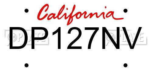 DP127NV California License Plate