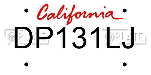 DP131LJ California License Plate