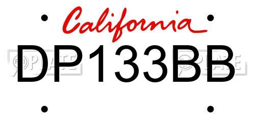DP133BB California License Plate