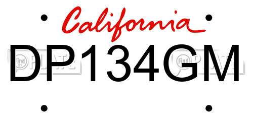 DP134GM California License Plate