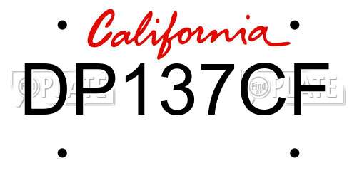 DP137CF California License Plate