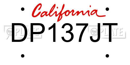 DP137JT California License Plate