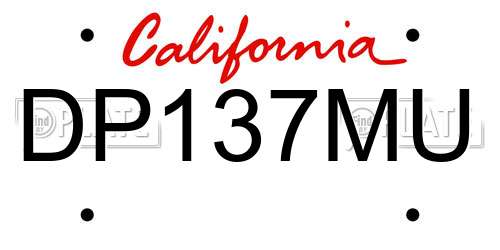 DP137MU California License Plate