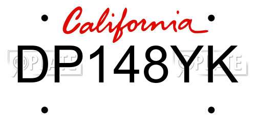 DP148YK California License Plate
