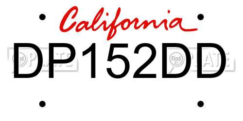 DP152DD California License Plate