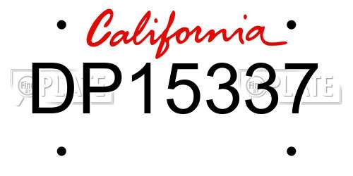 DP15337 California License Plate