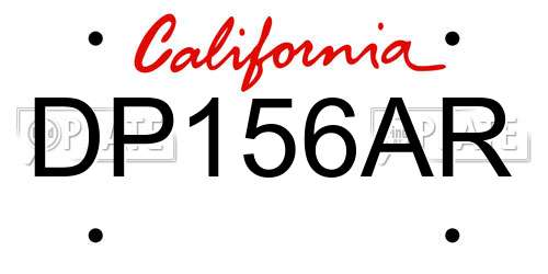 DP156AR California License Plate