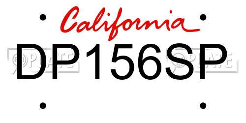 DP156SP California License Plate