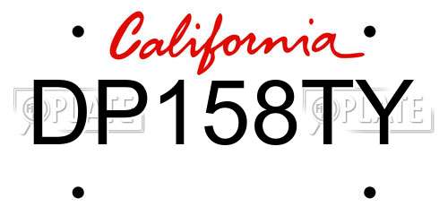 DP158TY California License Plate
