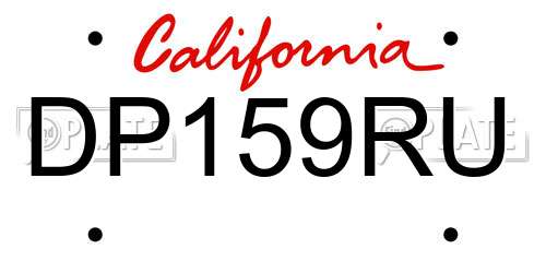 DP159RU California License Plate