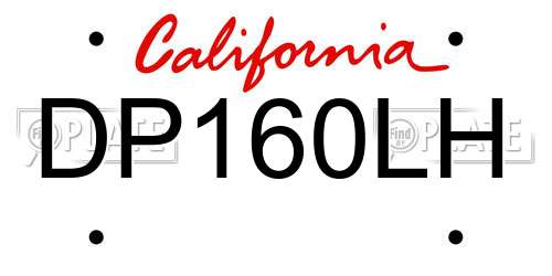 DP160LH California License Plate