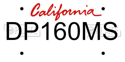 DP160MS California License Plate
