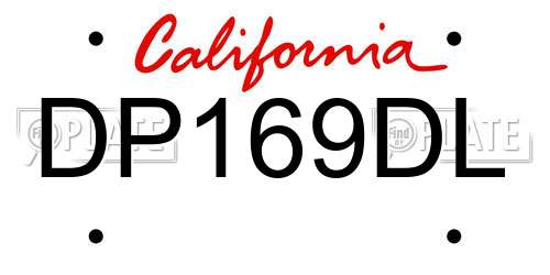 DP169DL California License Plate