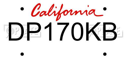 DP170KB California License Plate
