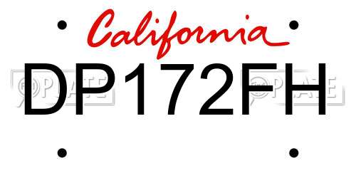 DP172FH California License Plate