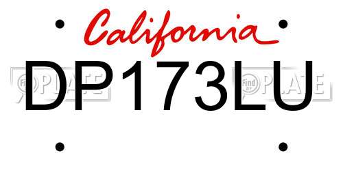 DP173LU California License Plate