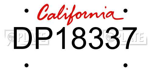 DP18337 California License Plate