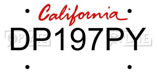 DP197PY California License Plate
