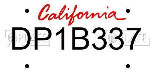 DP1B337 California License Plate