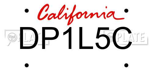 DP1L5C California License Plate