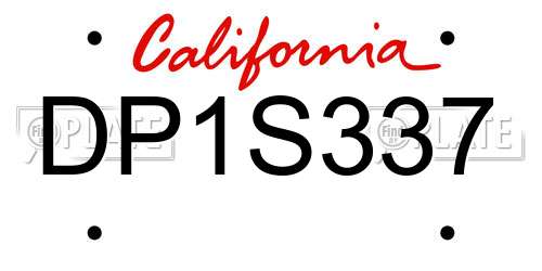 DP1S337 California License Plate